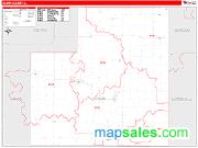Stark County, IL <br /> Wall Map <br /> Zip Code <br /> Red Line Style 2025 Map