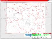Stephenson County, IL <br /> Wall Map <br /> Zip Code <br /> Red Line Style 2025 Map
