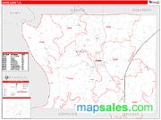 Union County, IL <br /> Wall Map <br /> Zip Code <br /> Red Line Style 2025 Map