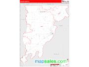 Wabash County, IL <br /> Wall Map <br /> Zip Code <br /> Red Line Style 2025 Map
