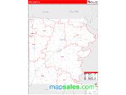 White County, IL <br /> Wall Map <br /> Zip Code <br /> Red Line Style 2025 Map