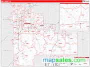 Will County, IL <br /> Wall Map <br /> Zip Code <br /> Red Line Style 2025 Map
