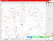 Williamson County, IL <br /> Wall Map <br /> Zip Code <br /> Red Line Style 2025 Map