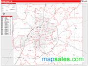Allen County, IN <br /> Wall Map <br /> Zip Code <br /> Red Line Style 2025 Map