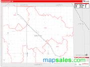 Benton County, IN <br /> Wall Map <br /> Zip Code <br /> Red Line Style 2025 Map