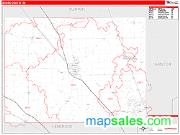 Boone County, IN <br /> Wall Map <br /> Zip Code <br /> Red Line Style 2025 Map