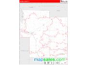 Carroll County, IN <br /> Wall Map <br /> Zip Code <br /> Red Line Style 2025 Map