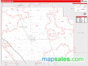 Clinton County, IN <br /> Wall Map <br /> Zip Code <br /> Red Line Style 2025 Map