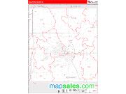 Delaware County, IN <br /> Wall Map <br /> Zip Code <br /> Red Line Style 2025 Map