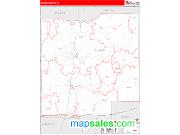 Dubois County, IN <br /> Wall Map <br /> Zip Code <br /> Red Line Style 2025 Map