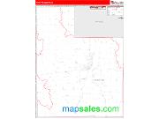 Fayette County, IN <br /> Wall Map <br /> Zip Code <br /> Red Line Style 2025 Map