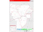 Floyd County, IN <br /> Wall Map <br /> Zip Code <br /> Red Line Style 2025 Map