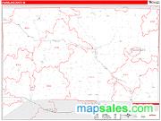 Franklin County, IN <br /> Wall Map <br /> Zip Code <br /> Red Line Style 2025 Map