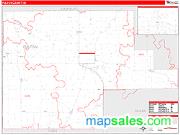Fulton County, IN <br /> Wall Map <br /> Zip Code <br /> Red Line Style 2025 Map