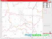 Grant County, IN <br /> Wall Map <br /> Zip Code <br /> Red Line Style 2025 Map