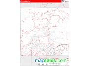 Hamilton County, IN <br /> Wall Map <br /> Zip Code <br /> Red Line Style 2025 Map