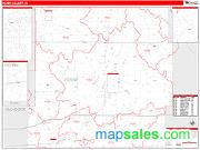 Henry County, IN <br /> Wall Map <br /> Zip Code <br /> Red Line Style 2025 Map