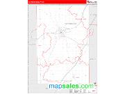 Huntington County, IN <br /> Wall Map <br /> Zip Code <br /> Red Line Style 2025 Map