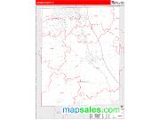 Johnson County, IN <br /> Wall Map <br /> Zip Code <br /> Red Line Style 2025 Map