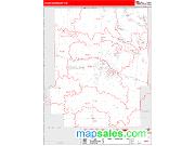 Kosciusko County, IN <br /> Wall Map <br /> Zip Code <br /> Red Line Style 2025 Map