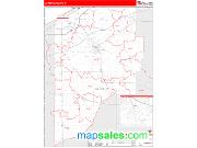 La Porte County, IN <br /> Wall Map <br /> Zip Code <br /> Red Line Style 2025 Map
