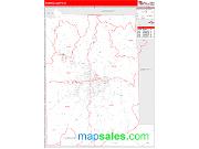 Monroe County, IN <br /> Wall Map <br /> Zip Code <br /> Red Line Style 2025 Map
