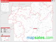 Morgan County, IN <br /> Wall Map <br /> Zip Code <br /> Red Line Style 2025 Map