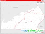 Ohio County, IN <br /> Wall Map <br /> Zip Code <br /> Red Line Style 2025 Map