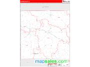 Orange County, IN <br /> Wall Map <br /> Zip Code <br /> Red Line Style 2025 Map