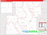 Owen County, IN <br /> Wall Map <br /> Zip Code <br /> Red Line Style 2025 Map