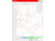 Parke County, IN <br /> Wall Map <br /> Zip Code <br /> Red Line Style 2025 Map
