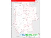 Perry County, IN <br /> Wall Map <br /> Zip Code <br /> Red Line Style 2025 Map