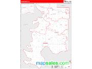 Posey County, IN <br /> Wall Map <br /> Zip Code <br /> Red Line Style 2025 Map