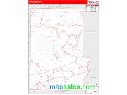 Putnam County, IN <br /> Wall Map <br /> Zip Code <br /> Red Line Style 2025 Map