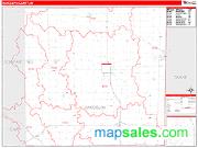 Randolph County, IN <br /> Wall Map <br /> Zip Code <br /> Red Line Style 2025 Map