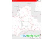 Scott County, IN <br /> Wall Map <br /> Zip Code <br /> Red Line Style 2025 Map