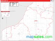 Starke County, IN <br /> Wall Map <br /> Zip Code <br /> Red Line Style 2025 Map