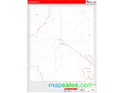 Union County, IN <br /> Wall Map <br /> Zip Code <br /> Red Line Style 2025 Map