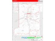 Vigo County, IN <br /> Wall Map <br /> Zip Code <br /> Red Line Style 2025 Map