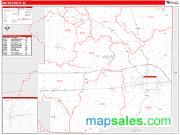 Wayne County, IN <br /> Wall Map <br /> Zip Code <br /> Red Line Style 2025 Map
