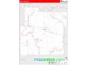 Whitley County, IN <br /> Wall Map <br /> Zip Code <br /> Red Line Style 2025 Map