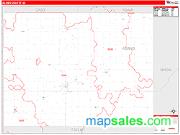Adams County, IA <br /> Wall Map <br /> Zip Code <br /> Red Line Style 2025 Map