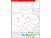 Allamakee County, IA <br /> Wall Map <br /> Zip Code <br /> Red Line Style 2025 Map