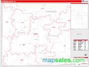 Appanoose County, IA <br /> Wall Map <br /> Zip Code <br /> Red Line Style 2025 Map