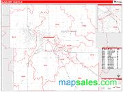 Black Hawk County, IA <br /> Wall Map <br /> Zip Code <br /> Red Line Style 2025 Map