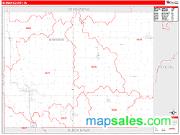 Bremer County, IA <br /> Wall Map <br /> Zip Code <br /> Red Line Style 2025 Map