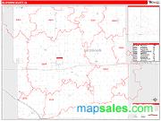 Buchanan County, IA <br /> Wall Map <br /> Zip Code <br /> Red Line Style 2025 Map