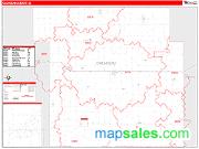 Calhoun County, IA <br /> Wall Map <br /> Zip Code <br /> Red Line Style 2025 Map