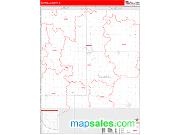 Carroll County, IA <br /> Wall Map <br /> Zip Code <br /> Red Line Style 2025 Map