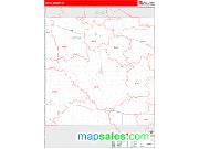 Cedar County, IA <br /> Wall Map <br /> Zip Code <br /> Red Line Style 2025 Map